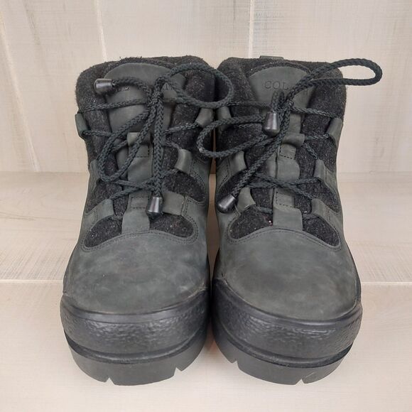 Cole Haan Men\'s 7.5 Made in Italy Black Hiking Boots Vibram Lug Sole Felt Lined main image 6
